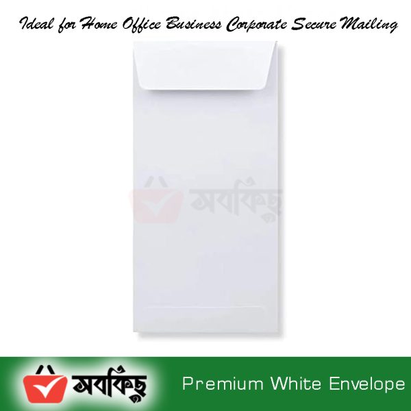 Premium White Cheque Size Paper  Envelope, Thickness 70 GSM Ideal for Home Office Business Corporate Secure Mailing - 11" X 5" - (100 pcs) - Image 3