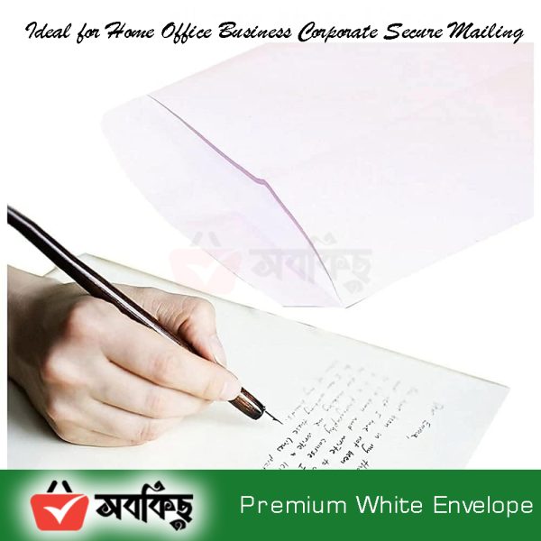 Premium White Cheque Size Paper  Envelope, Thickness 70 GSM Ideal for Home Office Business Corporate Secure Mailing - 11" X 5" - (100 pcs) - Image 4